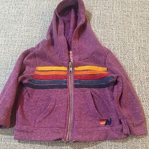 Aviator Nation baby Purple 5 stripe Hoodie